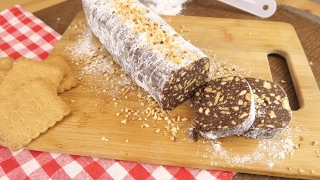 Salame di cioccolato la ricetta facile e veloce [upl. by Beshore]