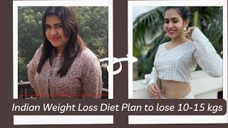 Indian Weight loss diet plan to lose 1015 kgs for at home working mothershouswife  Recipes [upl. by Htebasil227]