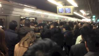 Japan rush hour train station Umeda Station  Osaka [upl. by Norok]