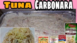 CREAMY Tuna Carbonara with mushroomshomemade recipe how to make tuna carbonara Fam Cuares TV [upl. by Ocinemod511]