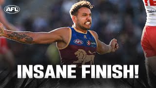 Last Two Minutes Brisbane v Sydney  Round 19 2024  AFL [upl. by Annhoj]