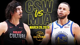 Golden State Warriors vs Miami Heat Full Game Highlights  March 26 2024  FreeDawkins [upl. by Northway]