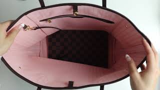 Unboxing Louis Vuitton Neverfull MM Damier Ebene Rose Ballerine [upl. by Teragramyram823]