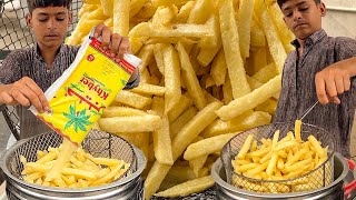 15 Years Old Hardworking Kid Selling FRENCH FRIES 🍟 Street Food Afghani Fries Recipe Making [upl. by Taddeusz]