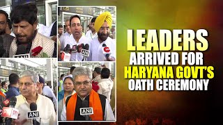 Nayab Singh Saini to take oath as Haryana CM BJP Ruled states CM amp other leaders arrives in Haryana [upl. by Hsekar2]