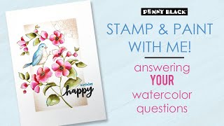 Answering YOUR Watercoloring Questions  Stamp amp Paint With Me [upl. by Hermie366]