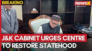 Jammu and Kashmir Cabinet Urges Centre to Restore Statehood Under Omar Abdullah  NewsX [upl. by Leibrag]