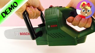 BOSCH PIŁA ŁAŃCUCHOWA Małe narzędzie domowe  Bosch zabawki Polski  PRZEPIŁOWANIE STOŁU Demo [upl. by Lebasy]