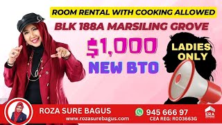 2 rooms for rental new BTO HDB flat in Woodlands Blk 188A Marsiling Road by Roza Sure Bagus [upl. by Slayton673]