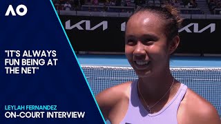 Leylah Fernandez OnCourt Interview  Australian Open 2024 First Round [upl. by Ahtis]