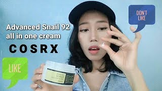 COSRX ADVANCED SNAIL 92 ALL IN ONE CREAM REVIEW BAHASA Novie Marru [upl. by Madelon]