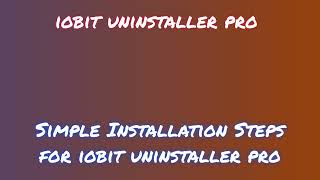 iobit uninstaller pro FAQ Installation Video Instructions BECMDHCCHMSC [upl. by Ahsinod]