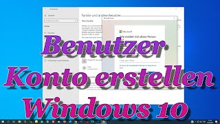 Windows 10 Benutzerkonto erstellen Tutorial [upl. by Anat7]