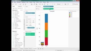 How to Create a Stacked Bar Chart Using Multiple Measures in Tableau [upl. by Halle]