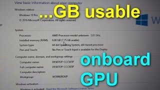 How to fix quotGB usablequot RAM problem Windows 10 x64 Shared Memory onboard GPU [upl. by Annil52]