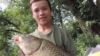 Carp fishing from shore on the Nottawasaga River [upl. by Luehrmann]