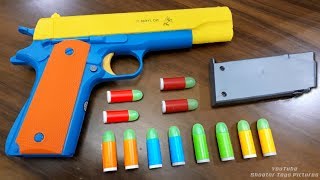 Realistic Toy Gun Size 11 Scale 45 ACP COLT  Smith Wesson Model Toy  Rubber Bullet Toy Pistol [upl. by Eelrak]