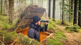 Building of a secret dugout  forest bunker for survival [upl. by Ferdinand695]