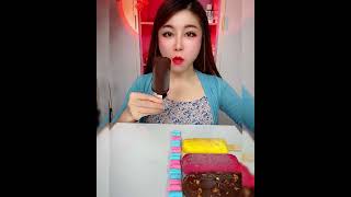 Asmr eating chocolate ice cream flavor milk Crispy delicious short video [upl. by Anotyad]