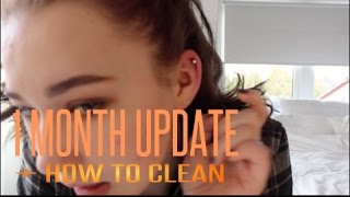 Helix piercing 1month update  How to clean it [upl. by Enyawad349]