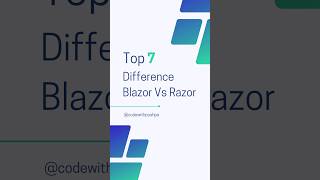 Blazor Vs Razor NET the different blazor net8 [upl. by Reiners879]