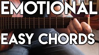 Emotional Sad Chords On Guitar In e minor  EASY TO PLAY 2 finger chords [upl. by Hachmin]