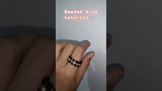 Beaded Ring tutorialDiy ring at homering making with beadsbeaded beadingtutorials beutiful [upl. by Kramal289]