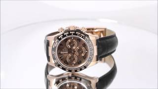 Rolex New Style Rose Gold Daytona with Chocolate Arabic Dial on a Leather Strap  116515 Model [upl. by Asle]