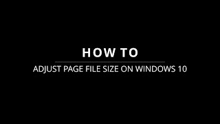 How to adjustchange page file size on Windows 10 [upl. by Nolie78]