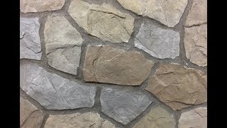 How to do a Hand Carved Flagstone Concrete Overlay Wall Outdoor Kitchen Fireplace or Seat Wall [upl. by Drooff]