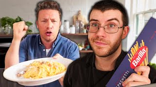 Pro Chef TESTS Jamie Olivers AUTHENTIC Carbonara [upl. by Garibold]