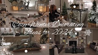 🌲NEW🌲COZY WINTER DECORATING🌲 MINIMALISTIC FARMHOUSE WINTER DECORWINTER DECORATING MARATHON [upl. by Anastasie]