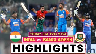 India vs Bangladesh 3rd T20 Highlights 2024  India vs Bangladesh Highlights 2024  Sanju Samson [upl. by Stead]