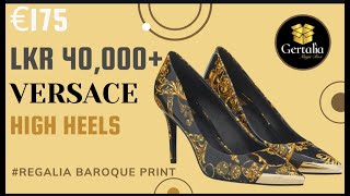 Versace couture jeans High heels  Regalia Baroque Print Heels [upl. by Hannis922]