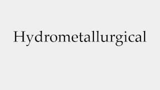 How to Pronounce Hydrometallurgical [upl. by Llehsam]