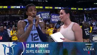 Ja Morant Walk Off Interview  Spurs vs Grizzlies [upl. by Nawud]