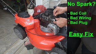 Walk Behind Lawn Mower Wont Start  No Spark  Coil Test amp Fix [upl. by Anni]