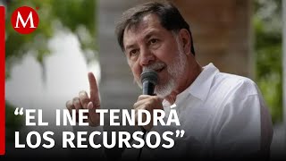 Noroña asegura que el INE contará con recursos suficientes para realizar elección judicial [upl. by Habeh]