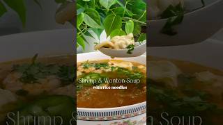 10 Minute Shrimp and Wonton Noodle Soup recipe soup [upl. by Spillihp]