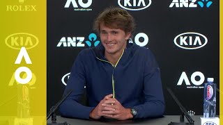 Alexander Zverev press conference 1R  Australian Open 2018 [upl. by Tati808]