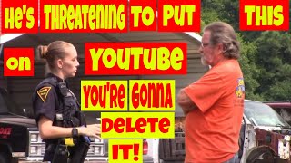 🟡Hes threatening to put this on YouTube🟢 Youre gonna delete it🔴 1st and 2nd amendment audit [upl. by Juli]