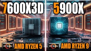 7600X3D vs 5900X Benchmarks  Gaming Benchmarks  Applications Tests [upl. by Athalie]