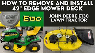 How to Remove Mower Deck John Deere E130 [upl. by Atsylac485]