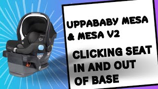 Uppababy Mesa and Mesa V2 Infant Car Seat How to Take Car Seat In and Out of Base [upl. by Oiretule]