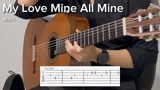 My Love Mine All Mine by Mitski EASY Guitar Tab [upl. by Ahsyekal111]