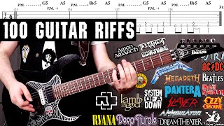 100 Guitar Riffs You Should Learn EASY to MASTER  With TABS [upl. by Lorain391]