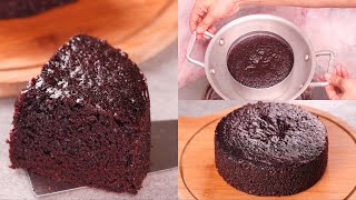 EGGLESS CHOCOLATE CAKE  WITHOUT OVEN  SUPER MOIST CHOCOLATE EGGLESS CAKE  BASIC CHOCOLATE CAKE [upl. by Atteras535]