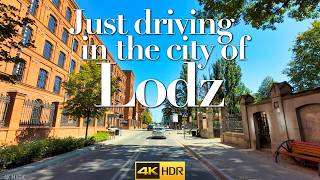 Just driving around the city of Lodz Łódź in Poland Polska 4K HDR 60 FPS [upl. by Lateehs]