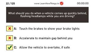 125 Indian Driving Licence Test Questions amp Answers  RTO Exam  Learners License [upl. by Airetnuhs]