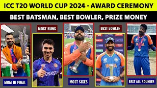 ICC T20 World Cup Final 2024 Post Match Presentation  All Award Winners  India Team Celebration [upl. by Punke]